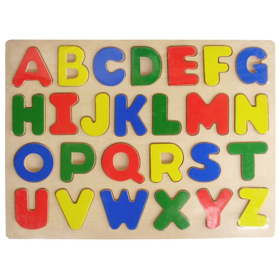 Wood Puzzle Raised Letters Upper Case
