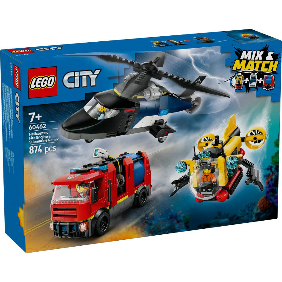 LEGO City Helicopter Fire Truck & Submarine Remix