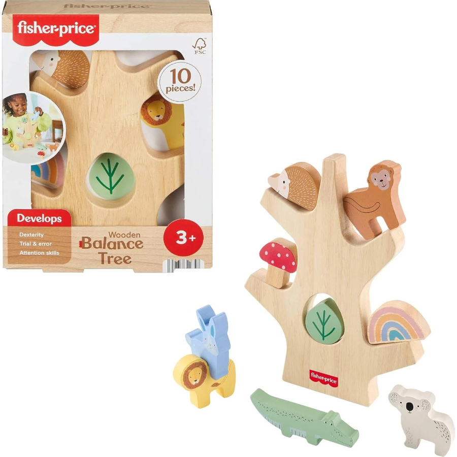 Fisher Price Wooden Balance Tree Stacking Activity Toy