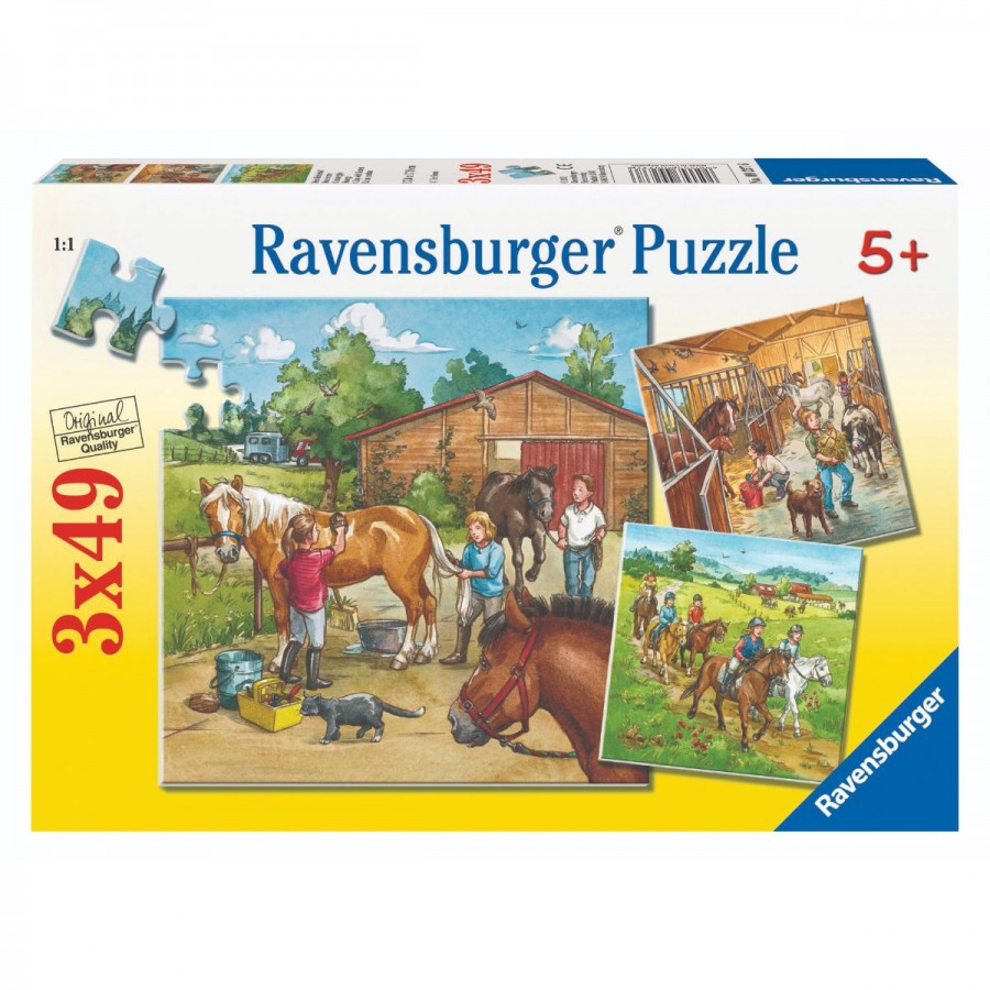Ravensburger Puzzle 3x49 Piece A Day With Horses