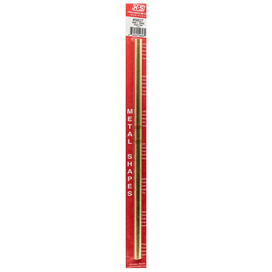 K&S Brass Round Tube 9.0 ODx300mm 0.45 Wall M0037