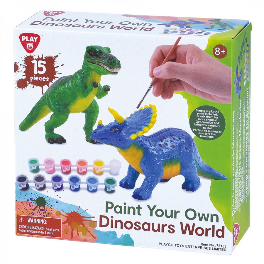 Paint Your Own Dinosaur 2 Pack With Paints & Brush
